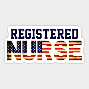 American Registered Nurse USA Flag, RN Department, Nursing Student Gift Sticker